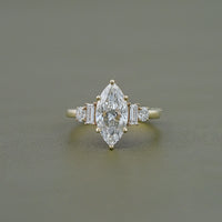 Five Stone Marquise And Baguette Diamond Engagement Ring
