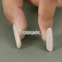 Marquise And Round Diamond Eternity Wedding Band