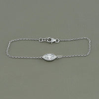 Marquise Cut Diamond Bezel Set Solitaire Bracelet