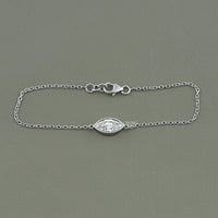 Marquise Cut Diamond Bezel Set Solitaire Bracelet
