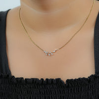 Marquise Cut Lab Diamond Floral Leaf Necklace