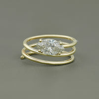 Marquise Cut Diamond Spiral Ring