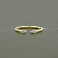 Two Stone Marquise Diamond Open Cuff Ring