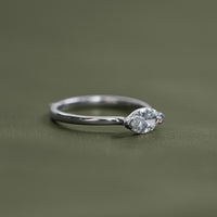East West Set Marquise Diamond Solitaire Ring
