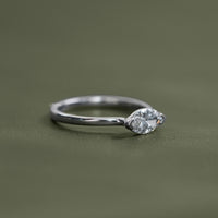 East West Set Marquise Diamond Solitaire Ring