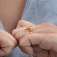 Marquise Cut Bezel Set Lab Diamond Soliatire Ring