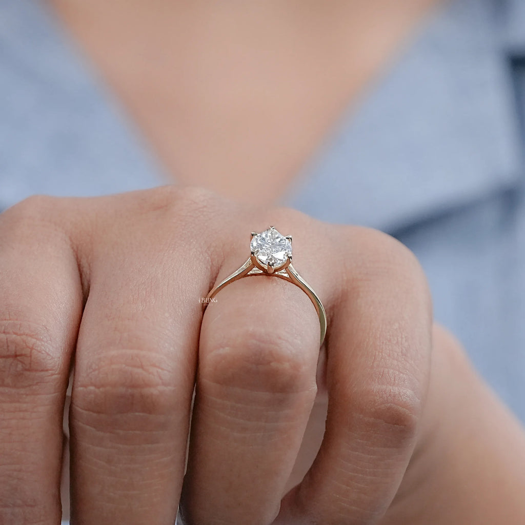 Marquise Diamond Split Shank Solitaire Engagement Ring