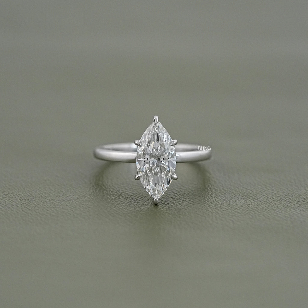 Marquise Cut Lab Diamond Solitaire Ring