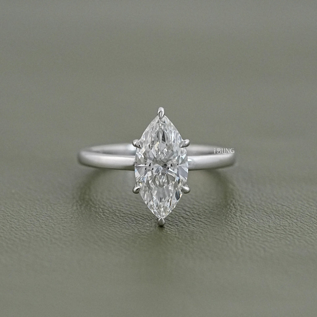 Marquise Cut Lab Diamond Solitaire Ring