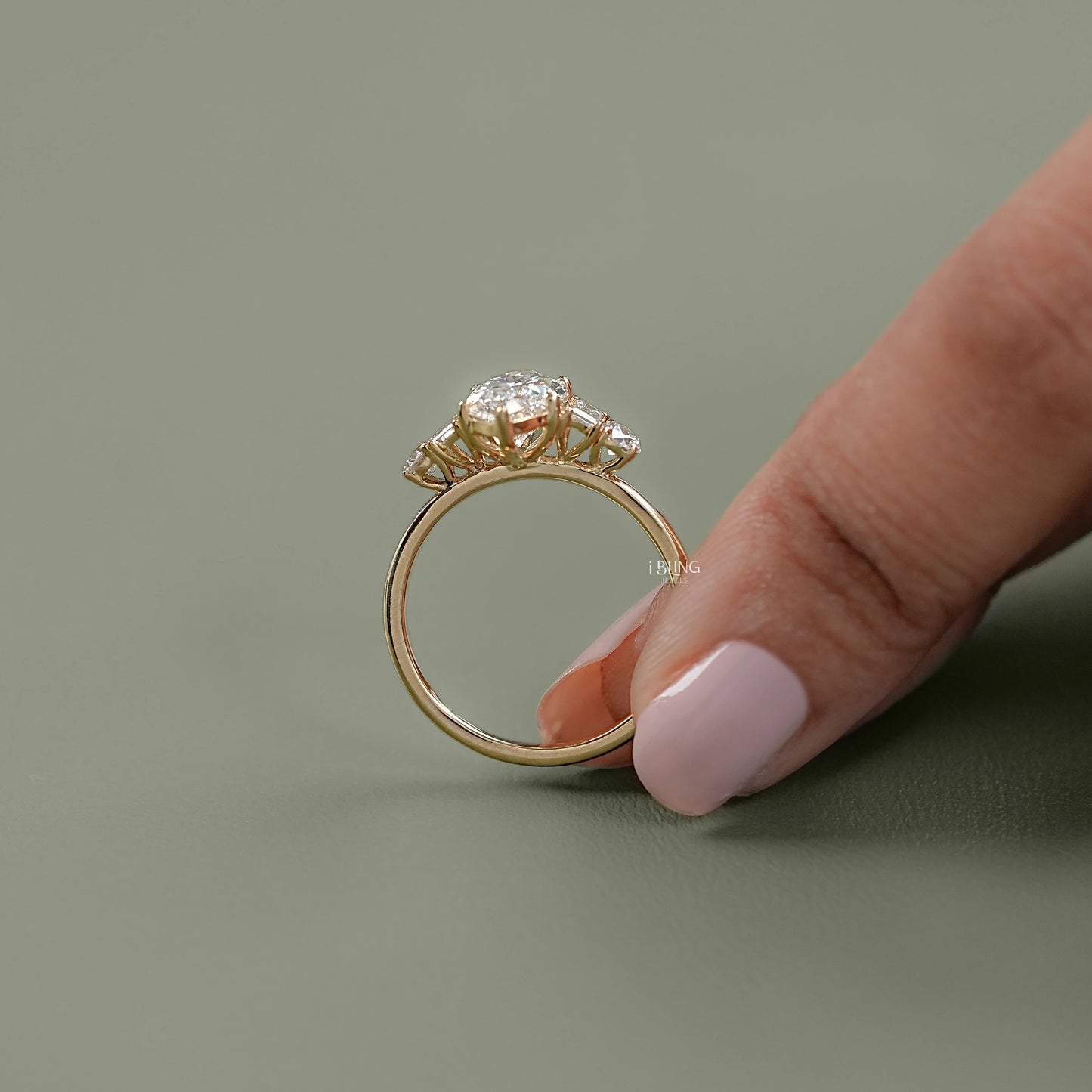 Five Stone Marquise And Baguette Diamond Engagement Ring 5 Stone Ring