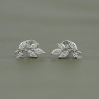 Marquise Cut Lab Diamond Leaf Stud Earrings