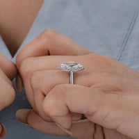 0.50 To 3.00 CT Marquise Cut Lab Diamond Halo Ring