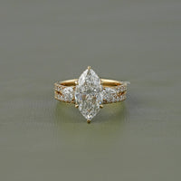 Marquise Lab Diamond Bridal Set Ring