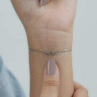 Marquise Cut Diamond Bezel Set Solitaire Bracelet