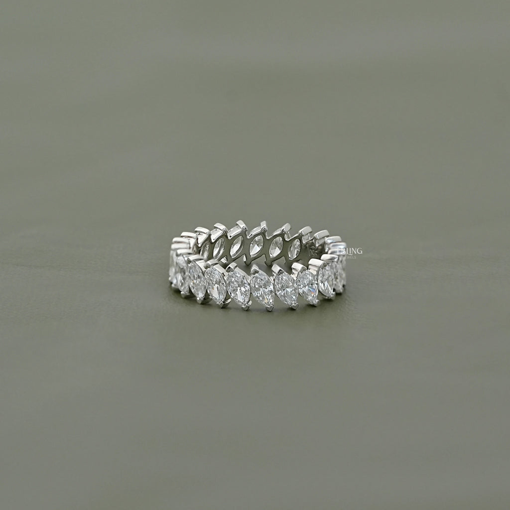 Marquise Cut Lab Diamond Full Eternity Band