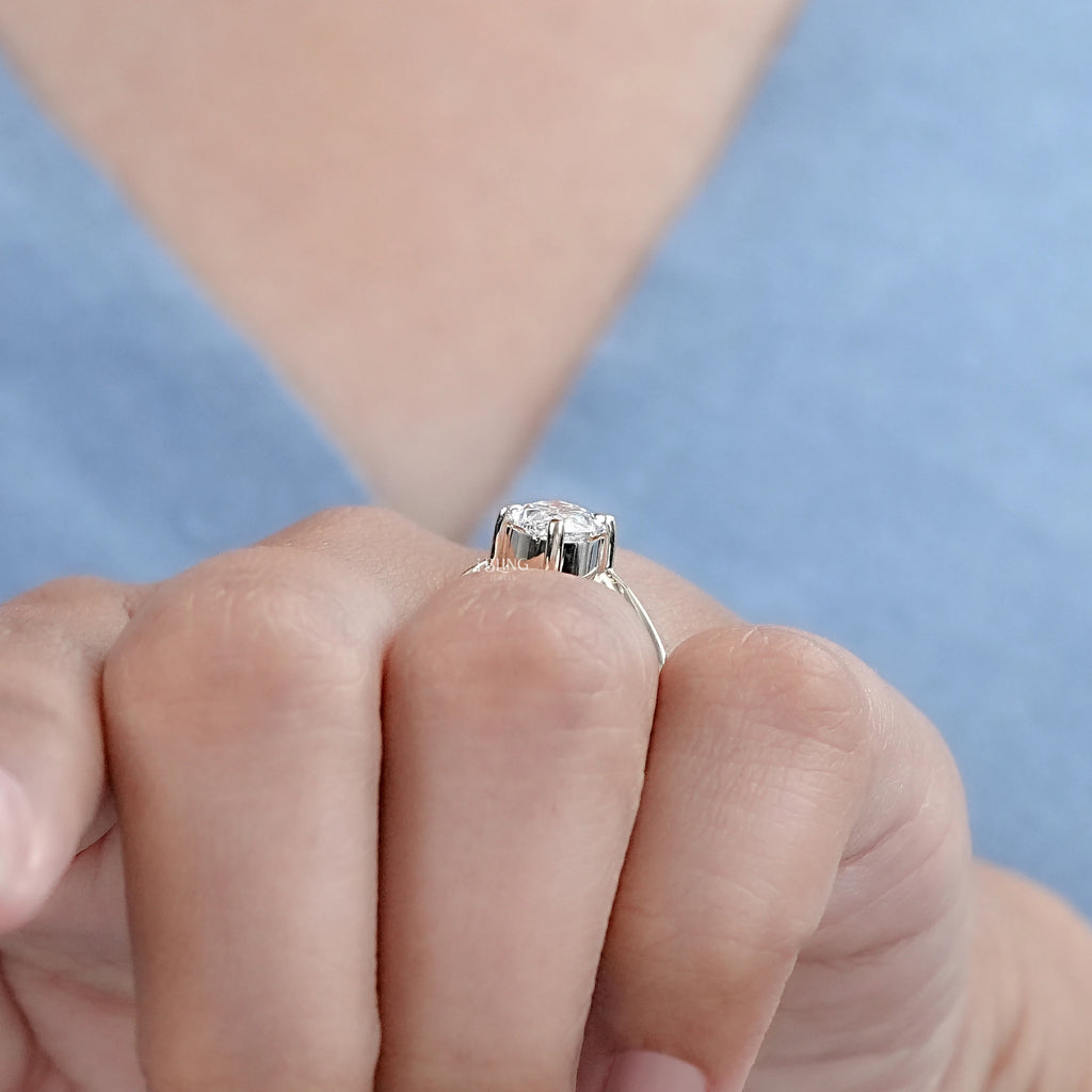 Marquise Cut V Shape Solitaire Engagement Ring