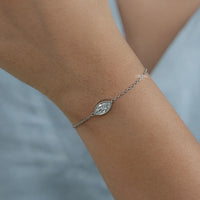Marquise Cut Diamond Bezel Set Solitaire Bracelet