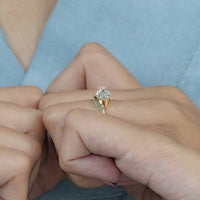 East West Marquise Cut Curved Lab Diamond Ring