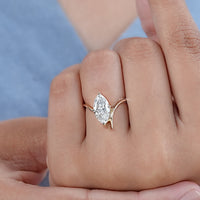 Marquise Cut V Shape Solitaire Engagement Ring
