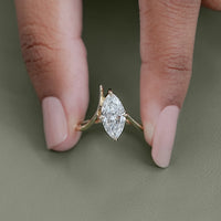 Marquise Cut V Shape Solitaire Engagement Ring