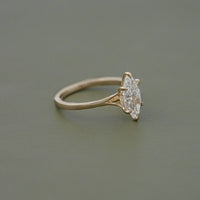Marquise Diamond Split Shank Solitaire Engagement Ring