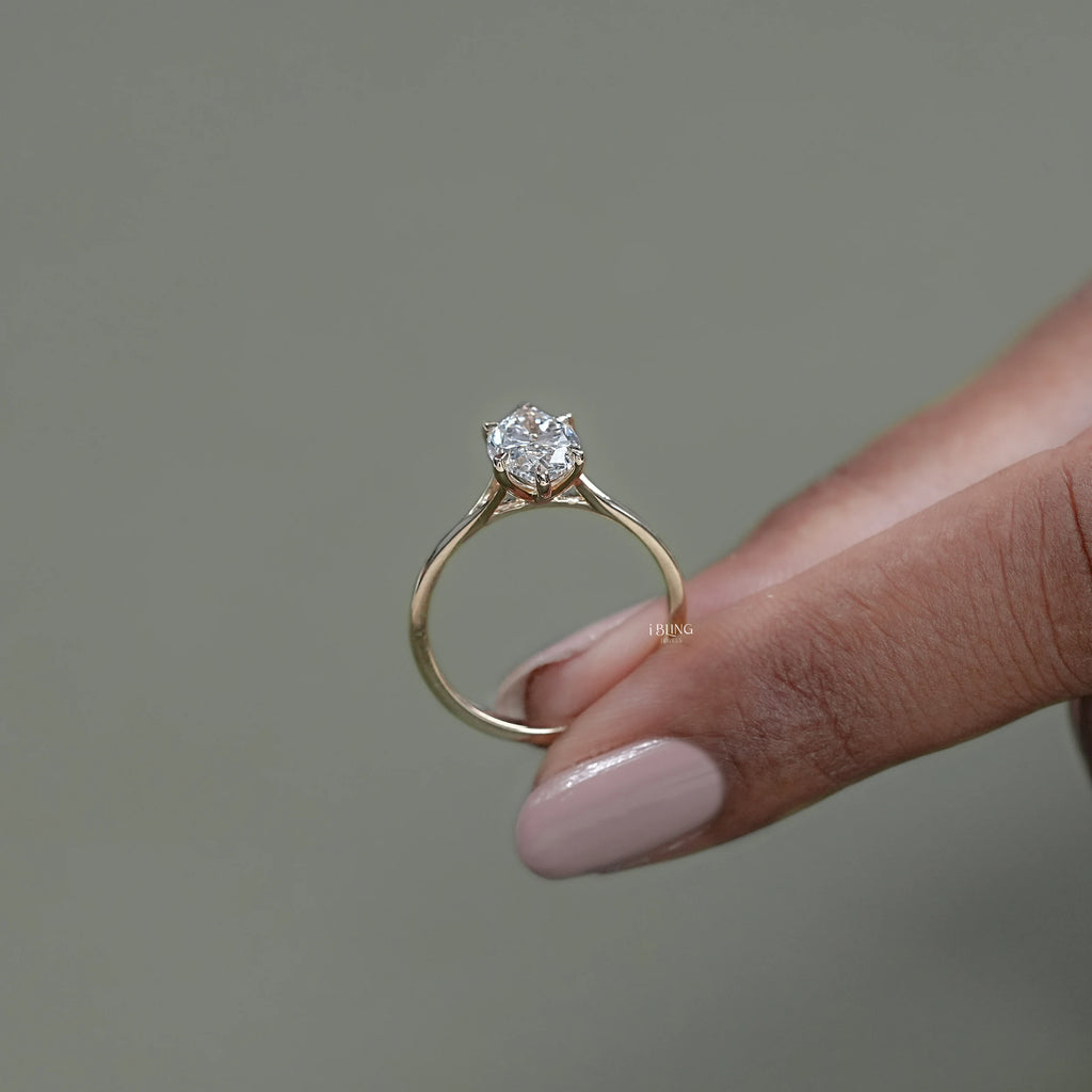 Marquise Diamond Split Shank Solitaire Engagement Ring