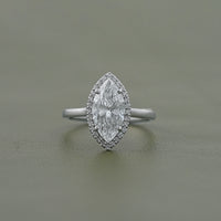 0.50 To 3.00 CT Marquise Cut Lab Diamond Halo Ring