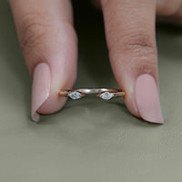 Two Stone Marquise Diamond Open Cuff Ring