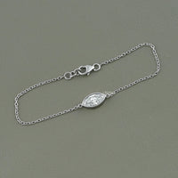 Marquise Cut Diamond Bezel Set Solitaire Bracelet