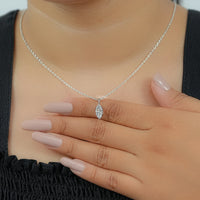 Marquise Cut Lab Diamond Solitaire Pendant Necklace
