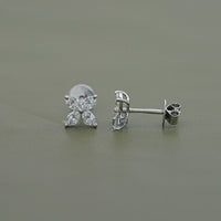 Marquise Lab Diamond Floral Stud Earrings