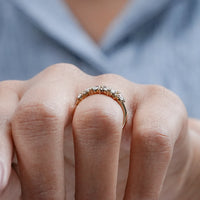 Marquise And Round Diamond Half Eternity Band