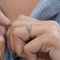 Marquise And Round Diamond Half Eternity Band