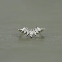 Marquise-Cut Lab Grown Diamond Curved Band