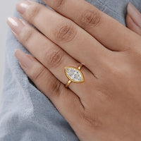Marquise Cut Bezel Set Lab Diamond Soliatire Ring
