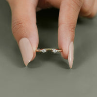 Two Stone Marquise Diamond Open Cuff Ring