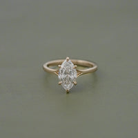 Marquise Diamond Split Shank Solitaire Engagement Ring