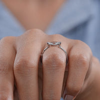 East West Set Marquise Diamond Solitaire Ring