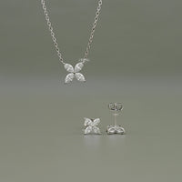 Marquise Lab Grown Diamond Floral Pendant Set