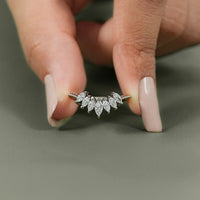 Marquise-Cut Lab Grown Diamond Curved Band