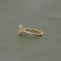 Elongated Cushion Lab Diamond Accent Engagement Ring