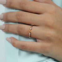 Two Stone Marquise Diamond Open Cuff Ring