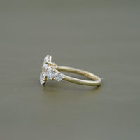 Marquise And Round Diamond Five Stone Engagement Ring