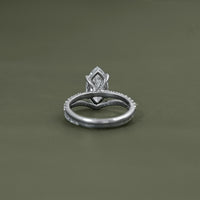 Marquise Cut Lab Diamond Accent Bridal Ring Sets