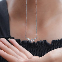 Marquise Cut Lab Diamond Floral Leaf Necklace