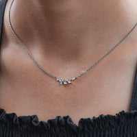 Marquise Cut Lab Diamond Floral Leaf Necklace