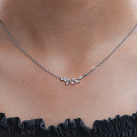 Marquise Cut Lab Diamond Floral Leaf Necklace