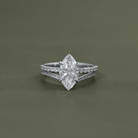 Marquise Cut Lab Diamond Accent Bridal Ring Sets