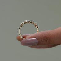 Marquise And Round Diamond Half Eternity Band