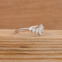 Marquise-Cut Lab Grown Diamond Curved Band